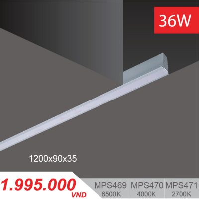 Đèn LED Thanh Âm 36W (1200x90x35) - MPS469/MPS470/MPS471