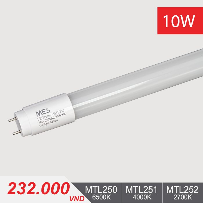 Đèn Tuýp LED T8 10W/0.6m - MTL250/MTL251/MTL252 - 232.000VNĐ